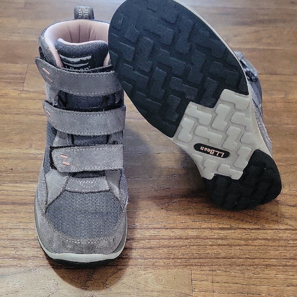 L.L. Bean Gray and Pink High-Top Sneakers